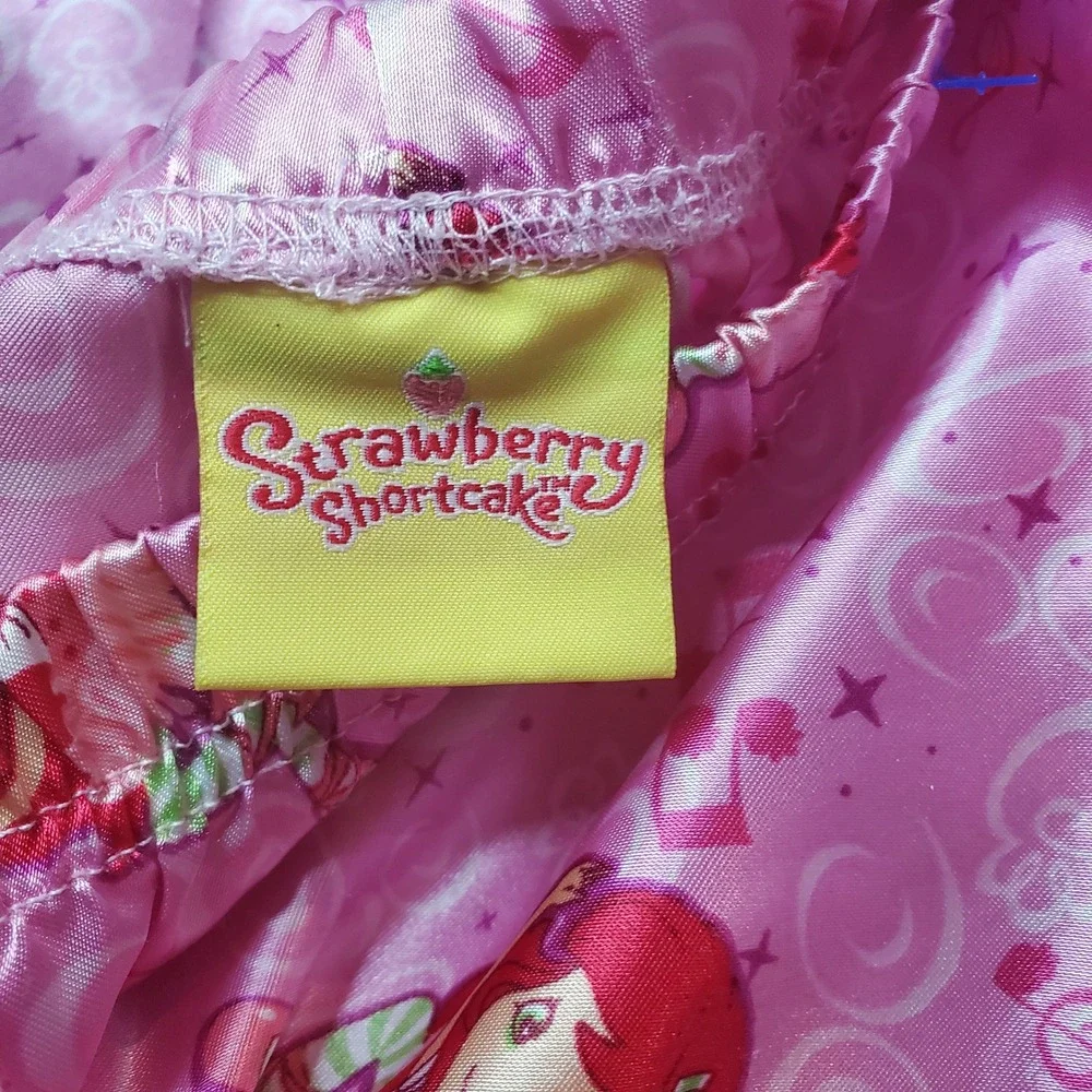 Y2k Strawberry Shortcake Girls Pink Pajama Pants Size 5 READ HOLE‎ FABRIC